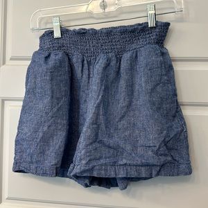 Elastic Chambray Shorts
